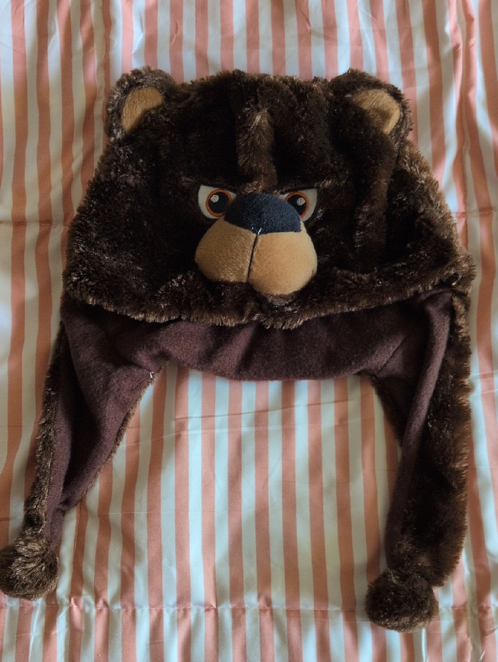 Kids Chicago Bears Brown Bear Plush Earflap Hat